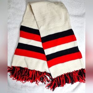 RED, WHITE, AND BLACK SCARF:  49" LONG